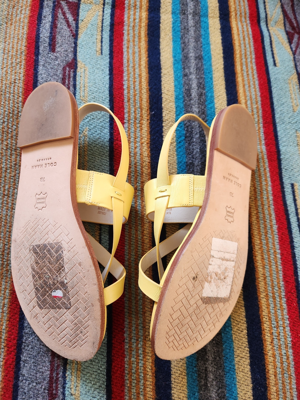 Cole Haan Women’s Butter Yellow Leather Slingback Sandals - Picture 3 of 3